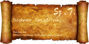 Szohner Tatjána névjegykártya